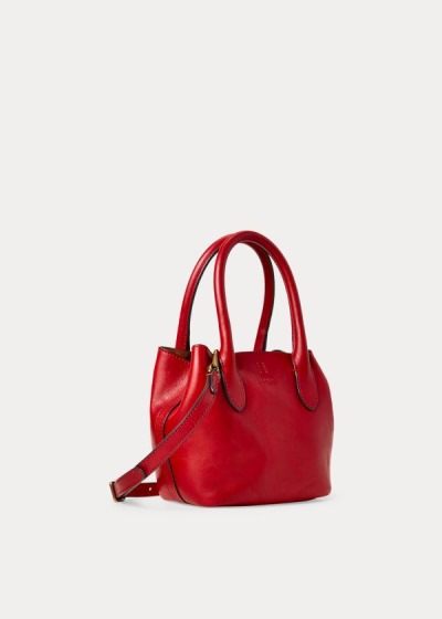 Women's Polo Ralph Lauren Leather Mini Bellport Tote Bags | 438290AOI